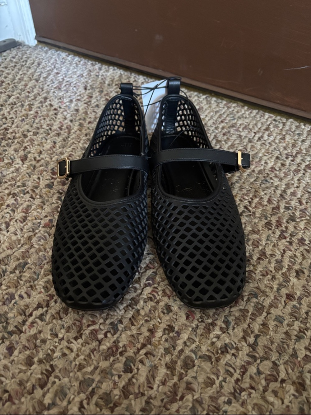 H&M Black Mesh Mary Jane Flats